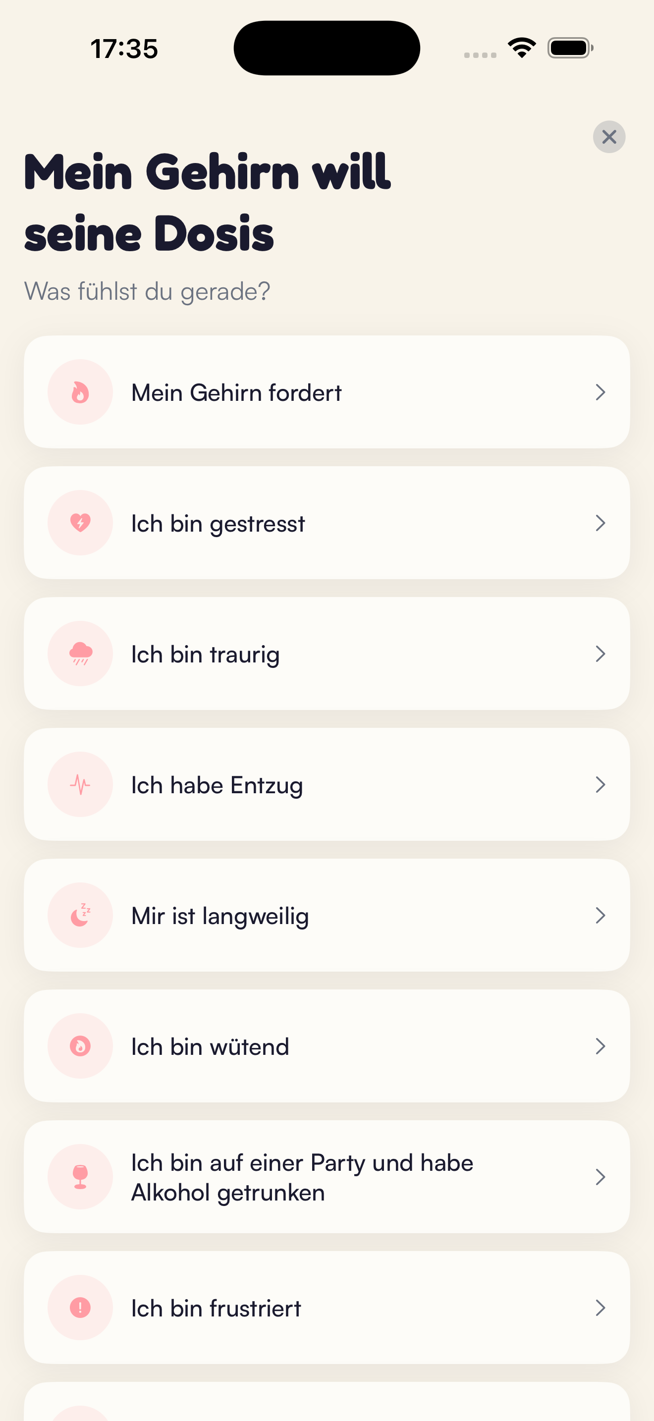 Kaiho-Verlangensverwaltung: wähle, was du gerade fühlst