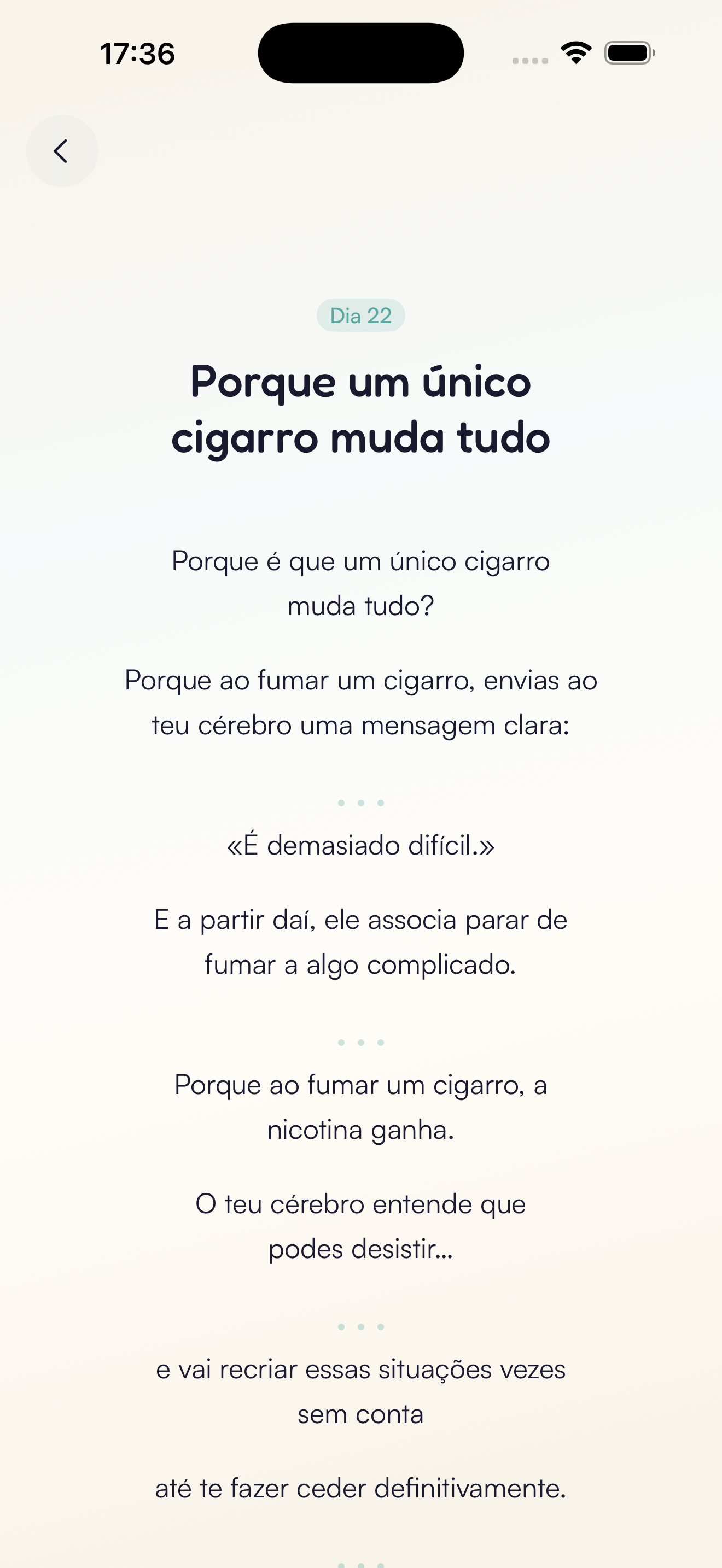 Ecrã de acompanhamento diário Kaiho: o teu programa dia após dia