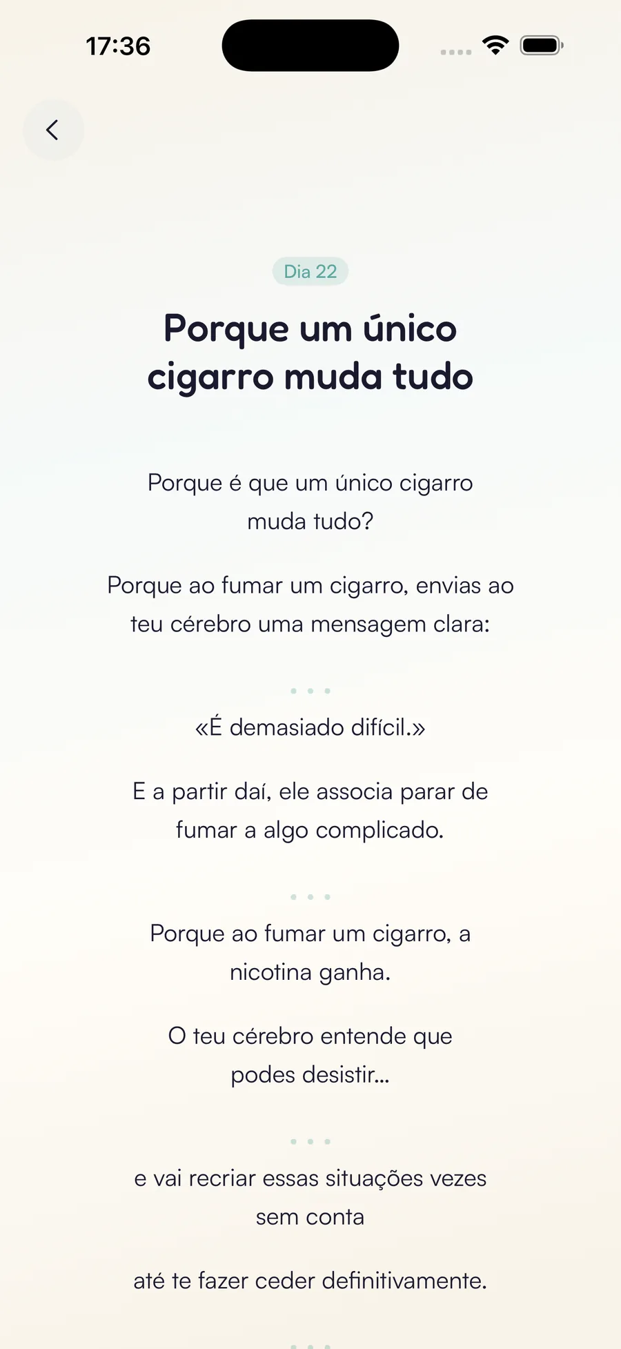 Ecrã de acompanhamento diário Kaiho: o teu programa dia após dia