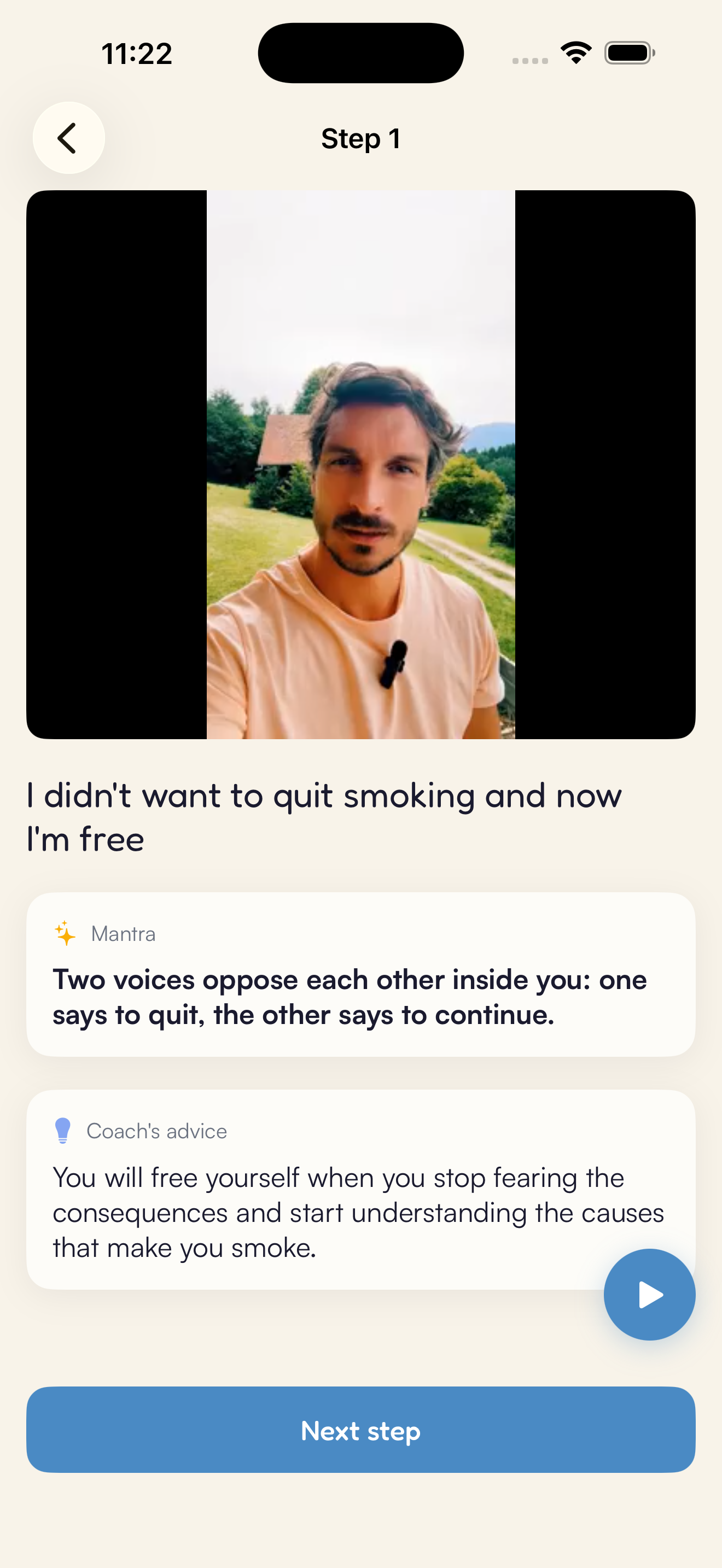 Kaiho preparation screen: a module open to prepare your quit day