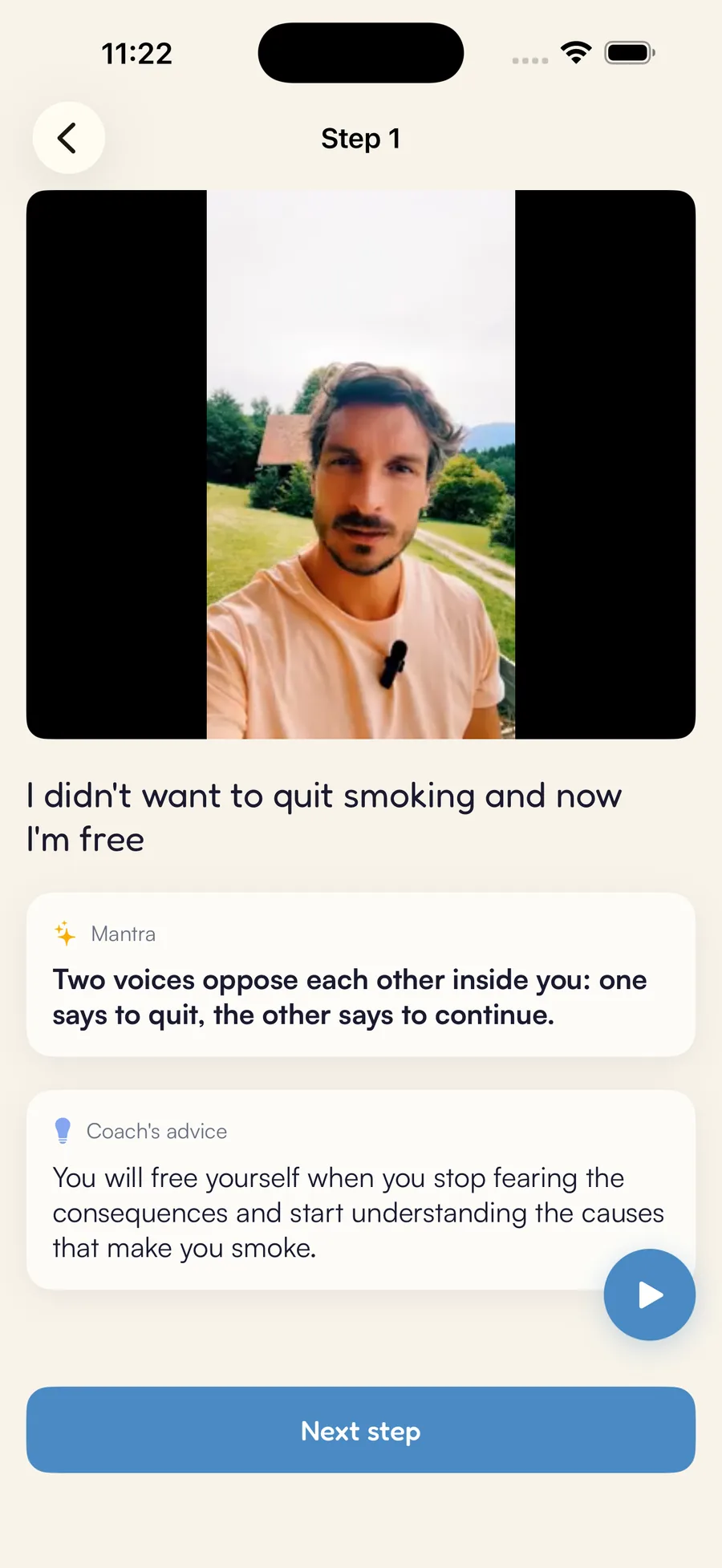 Kaiho preparation screen: a module open to prepare your quit day