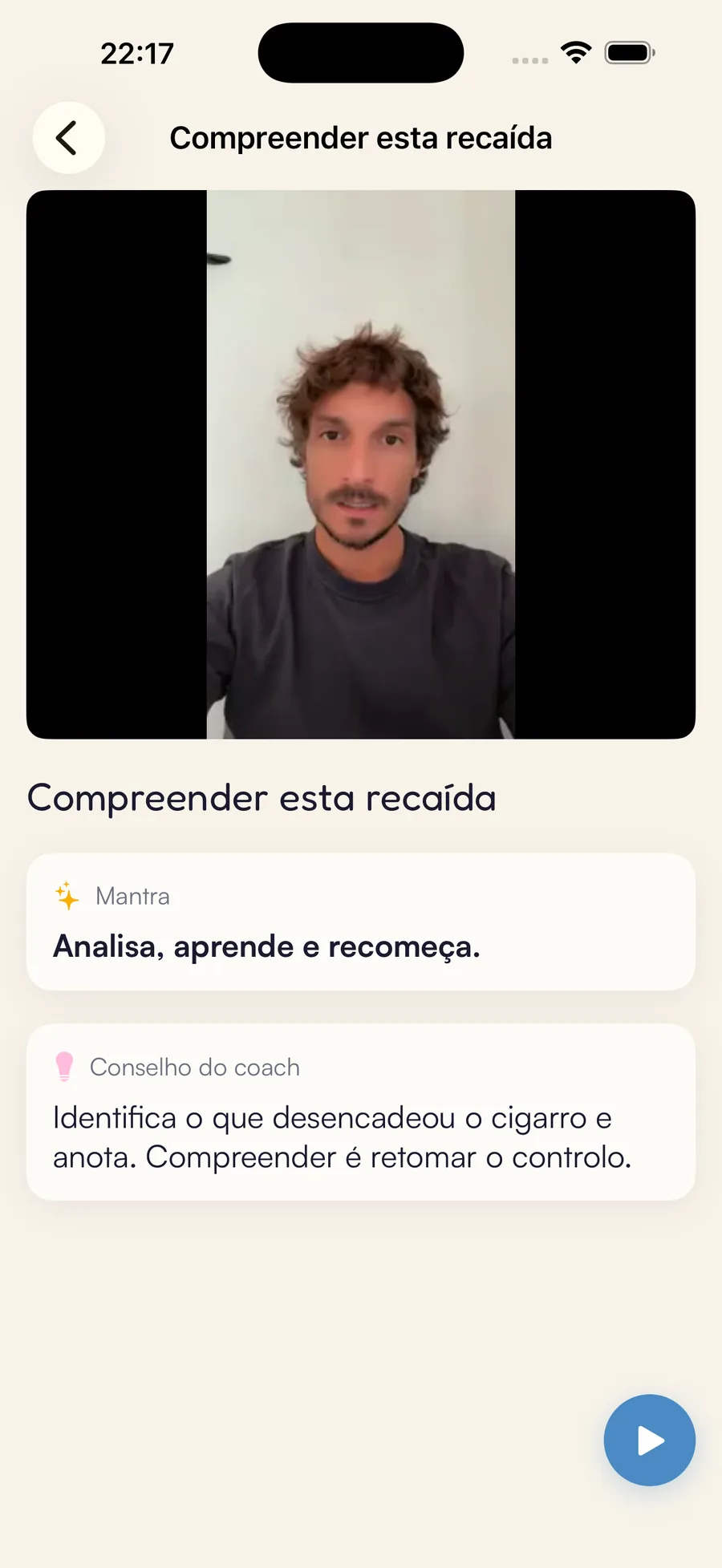 Ecrã de recaída Kaiho: vídeo de Vincent para recomeçar sem culpa